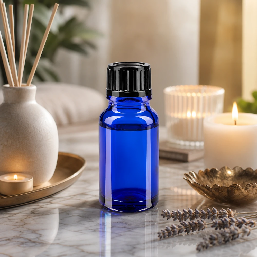 Apothekenflasche blau 10ml Schraubverschluss schwarz Standard Apothekerflasche 10ml blau tropfflasche für Duftöle und Naturkosmetik