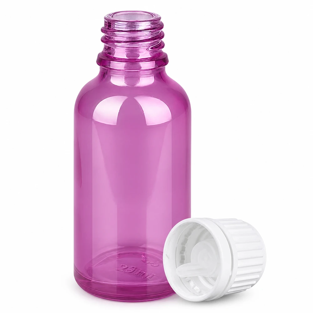 30ml Tropfflasche 0.7mm weiss Originalität Schraubverschlusserschluss PurpleLine UT18/30 Präzise 0.7mm Tropföffnung violette Flasche 30ml für exakte Dosierung von Flüssigkeiten