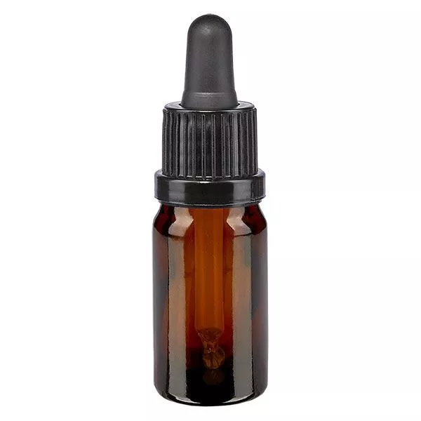 Apothekenflasche braun 5ml Pipette schwarz Originalitätsverschluss Apothekenflasche braun 5ml Pipette schwarz Originalitätsverschluss