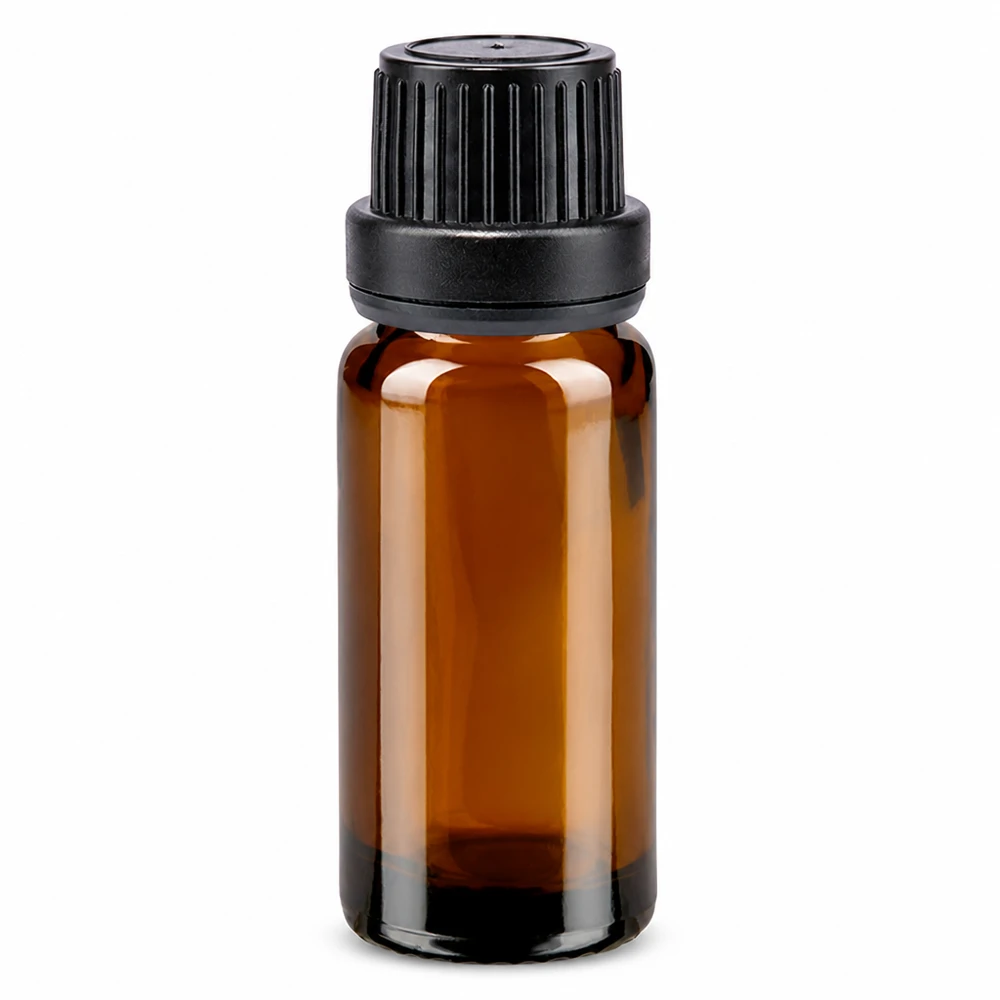 Kleine braune Tropfflasche 10ml OV schwarz ApoGlas für ätherische Öle und Pharmazeutika
