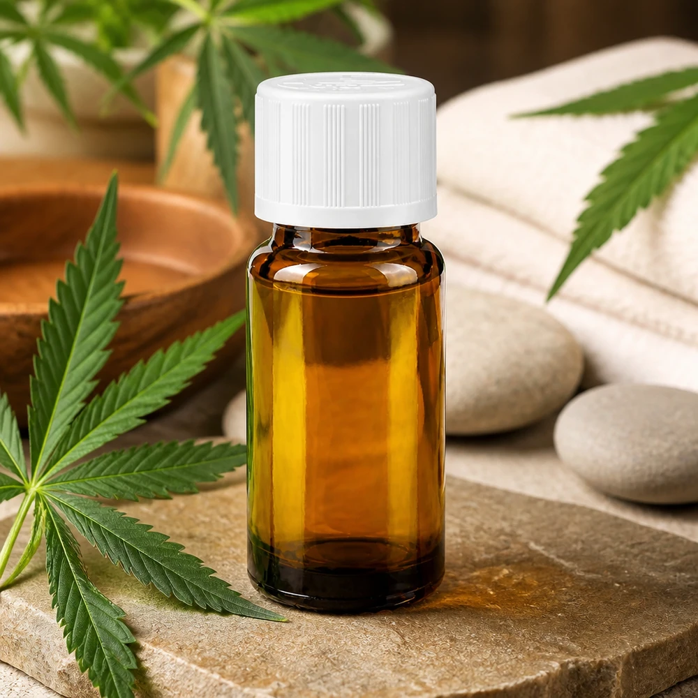 10ml Apotheker-Tropfflasche aus Braunglas mit Kindersicherheitsverschluss auf Naturstein