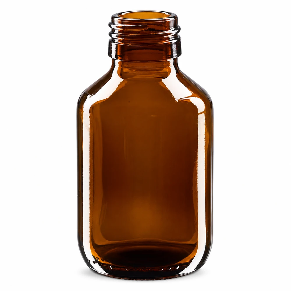 Kleine 100ml Apothekenflasche braun aus Glas für medizinische Anwendungen