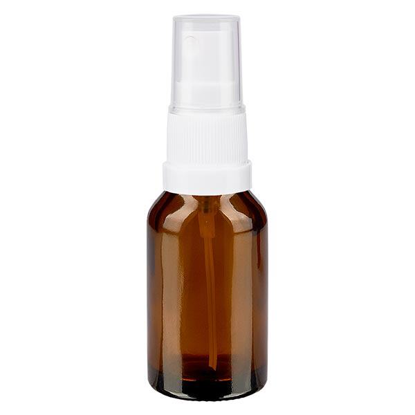 Apothekenflasche braun 15ml Sprayaufsatz weiß Apothekenflasche braun 15ml Sprayaufsatz weiß