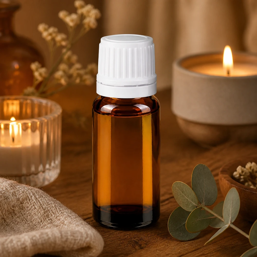 Apothekenflasche braun 10ml Schraubverschluss weiß Originalitätsverschluss Lichtgeschützte 10ml Apothekerflasche mit tropfendem Schraubverschluss in Weiß für Öle