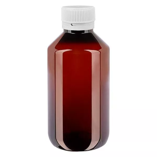 PET Flasche 100ml mit weißem Originalitätsverschluss geriffelt PET Flasche 100ml mit weißem Originalitätsverschluss geriffelt