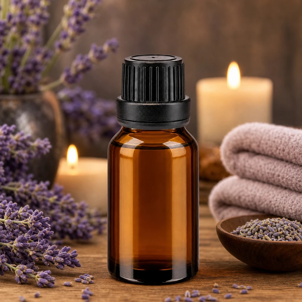 Apothekenflasche braun 15ml Schraubverschluss schwarz Dichteinlage Originalitätsverschluss Zylindrische Braunglas-Flasche 15ml schwarzer Schraubverschluss mit Dichtung für ätherische Öle