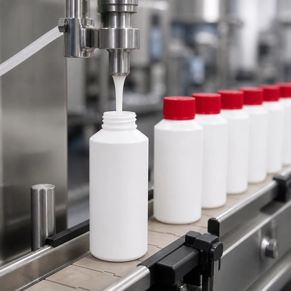 Industrielle Massenproduktion pharmazeutischer HDPE Kleinbehälter 50ml weiß mit rotem Deckel