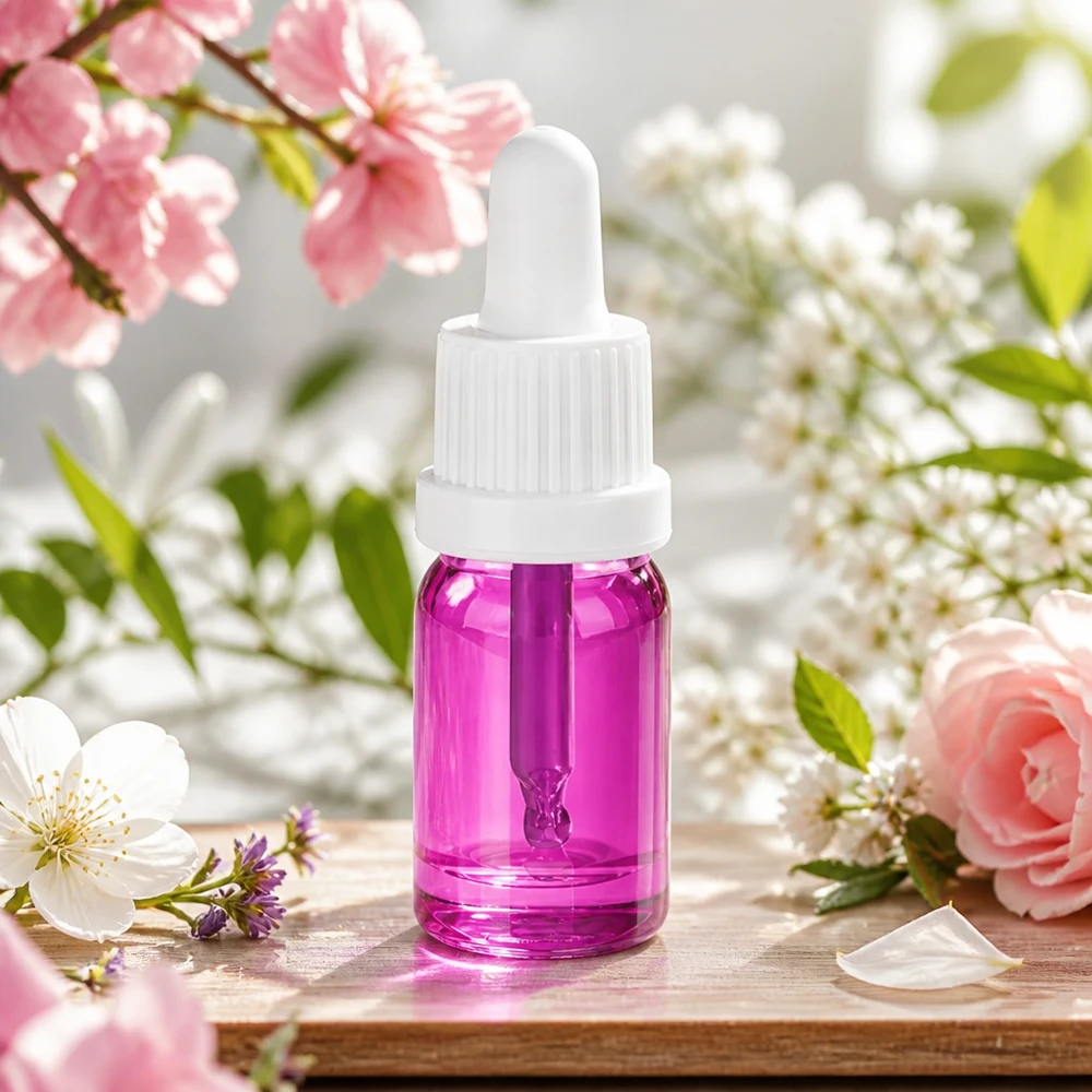 5ml Pipettenflasche weiss Originalität Schraubverschlusserschluss PurpleLine UT18/5 Violette Mini-Glasflasche 5ml mit ergonomischer Pipette für exakte Tropfenanwendung