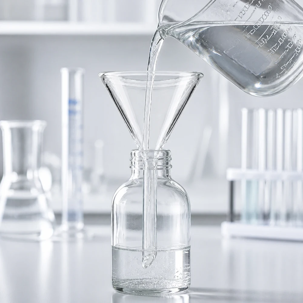 Trichter ø45mm Kalk-Soda, Winkel 60°, Kurzstil Hochwertige Laborausrüstung Trichter 45mm Kalk-Soda-Glas mit optimaler Fließgeschwindigkeit