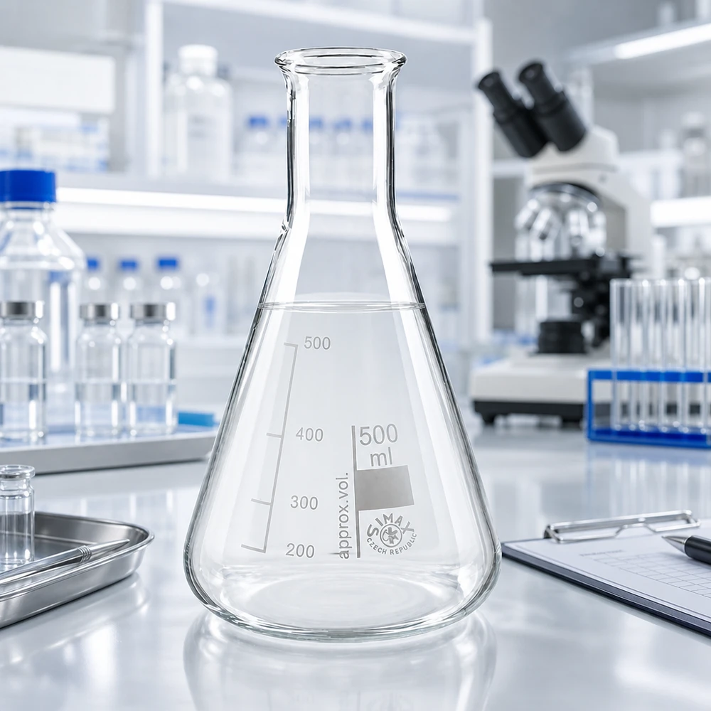Professioneller 500ml Enghals-Erlenmeyerkolben für wissenschaftliche Analysen im Labor