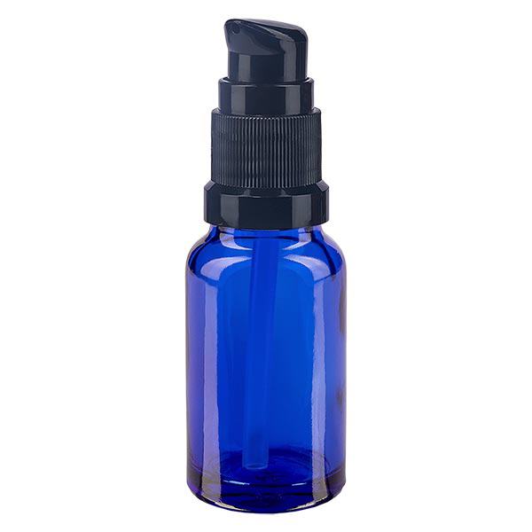 Apothekenflasche blau 10ml PumpVerschluss schwarz Standard Apothekenflasche blau 10ml PumpVerschluss schwarz Standard