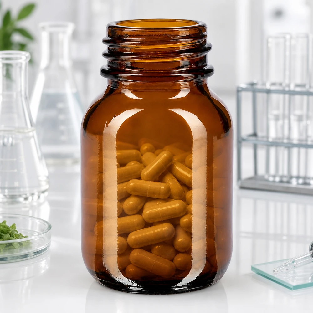 Hochwertige Braunglasflasche 50ml mit breitem Hals für optimale Lagerbedingungen