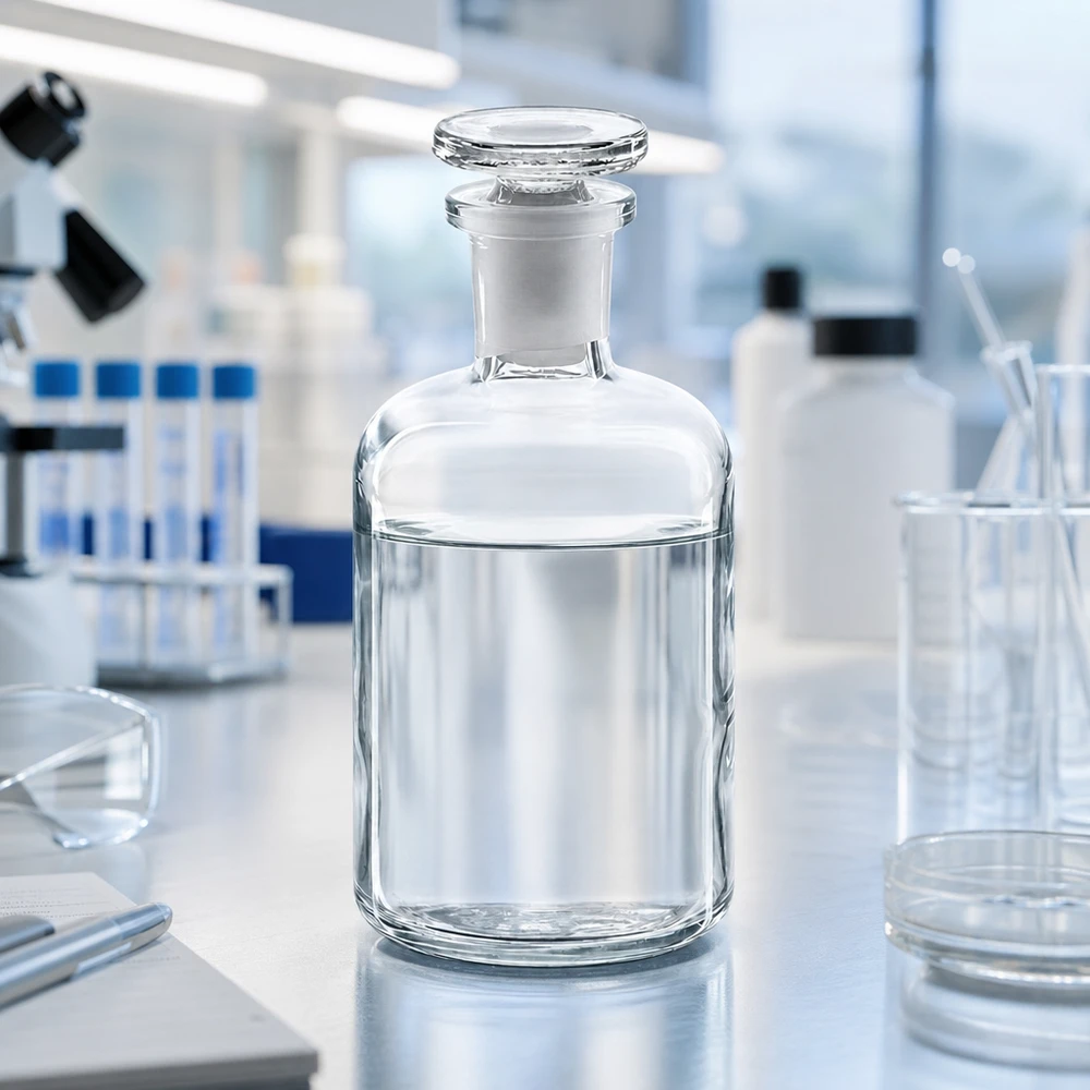 Chemikalienflasche Glas 100ml Rundschulter Enghals mit Schliffstopfen für Laborchemikalien