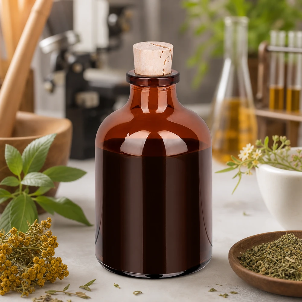 Braunglas-Vorratsflasche 50ml mit engem Korken 11/14mm für Kräuterextrakte