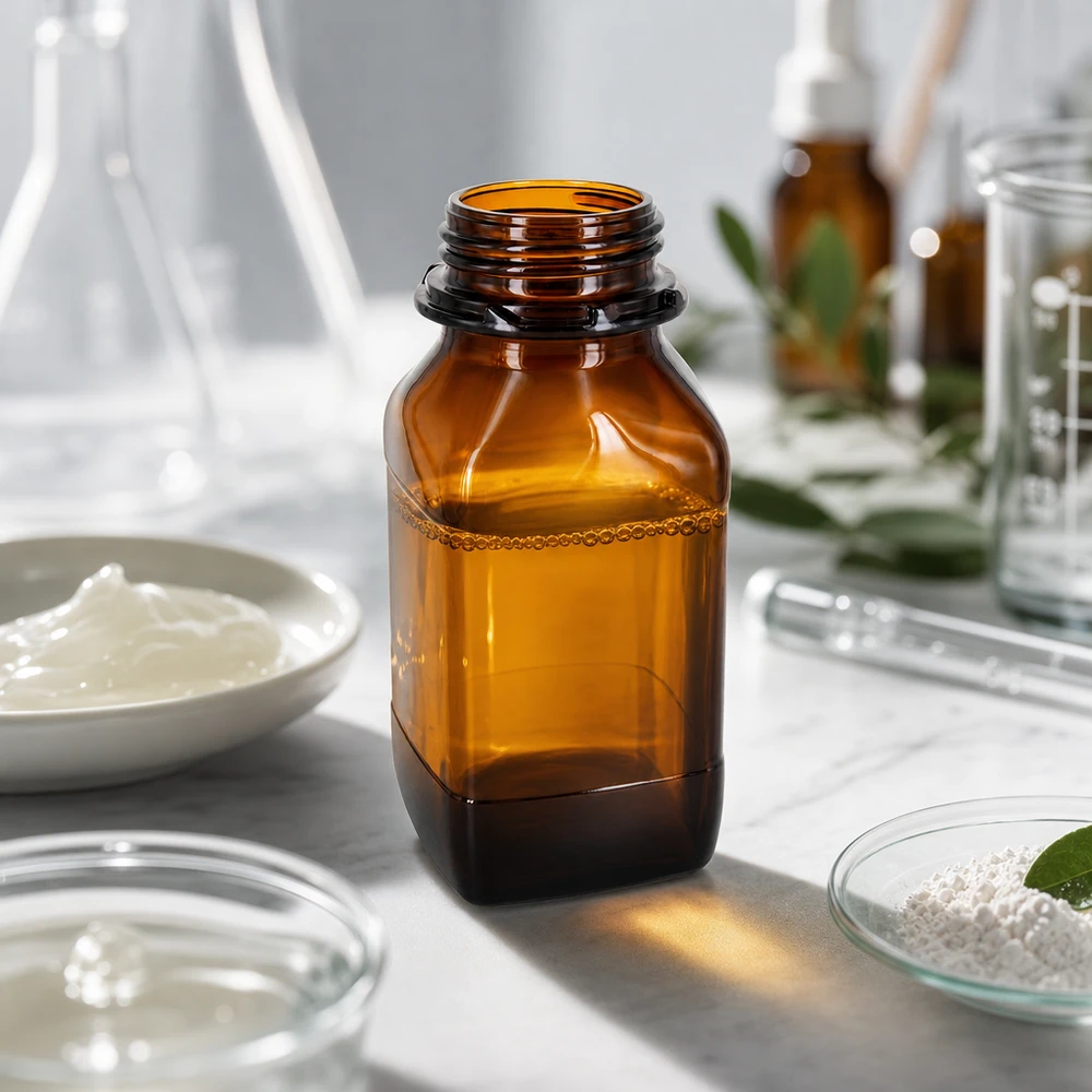 500ml Braunglas-Vorratsflasche - Ihr zuverlässiger Schutz für wertvolle Substanzen Stapelbare 500ml Chemikalienflasche mit kompakter Bauform für platzsparende Labororganisation