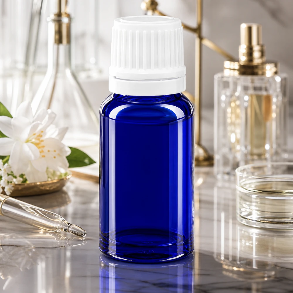 Kobaltblaues UV-Schutzglas 10ml Flasche mit 0,7mm Tropfeinsatz für ätherische Öle