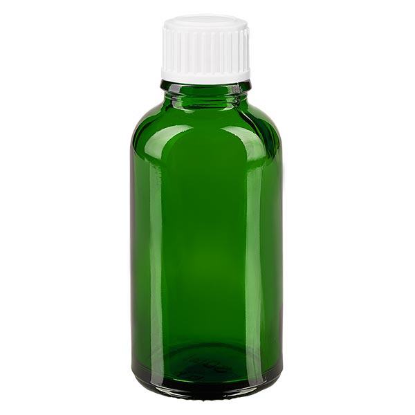 Apothekenflasche grün 30ml Schraubverschluss weiß Standard Apothekenflasche grün 30ml Schraubverschluss weiß Standard