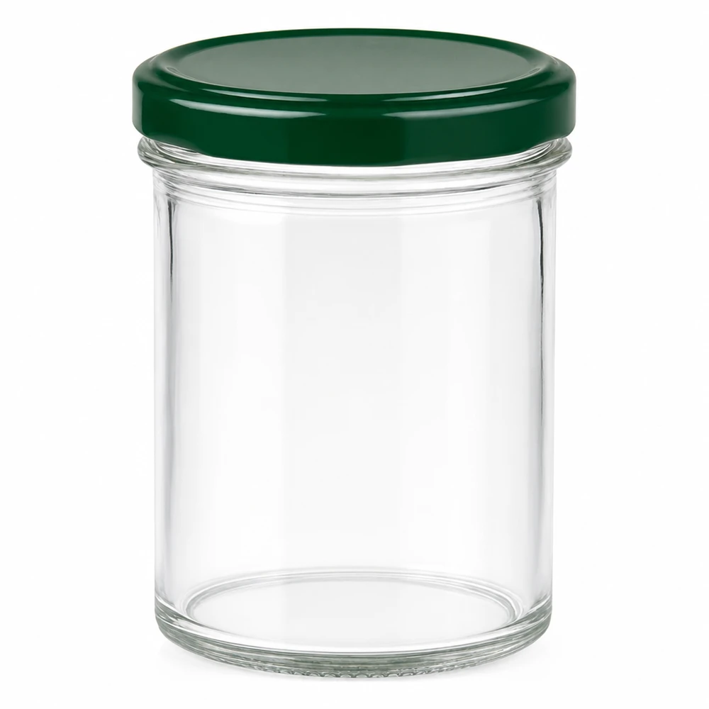 350ml Sturzglas + BasicSeal Deckel grün UNiTWIST 350ml Sturzglas mit grünem BasicSeal Deckel UNiTWIST - leeres Einmachglas aus klarem Glas für Marmelade und Konserven