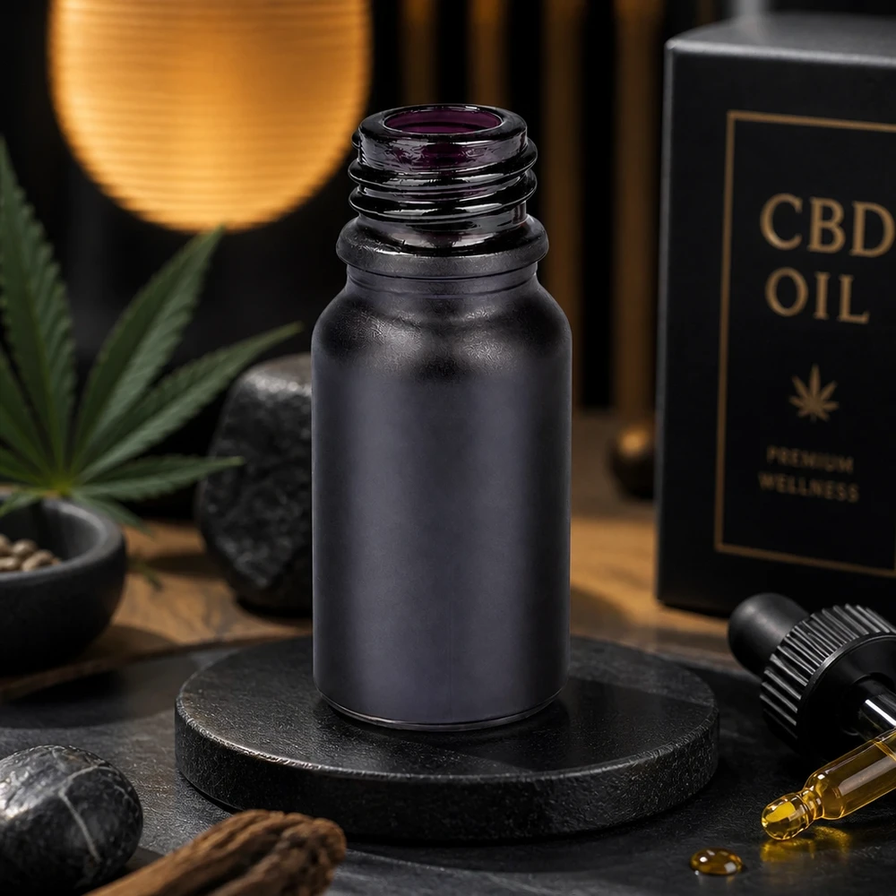 10ml Apothekerflasche BlackLine UT18/10 UNiTWIST Lichtgeschützte 10ml Apothekerflasche BlackLine UT18/10 UNiTWIST zur sicheren Aufbewahrung empfindlicher Flüssigkeiten