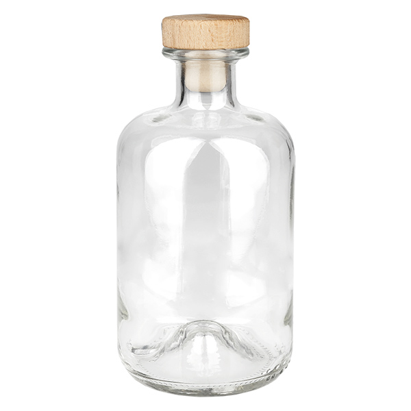 500ml Apothekenflasche "Eco" mit Holzgriffkorken UNiTWIST®