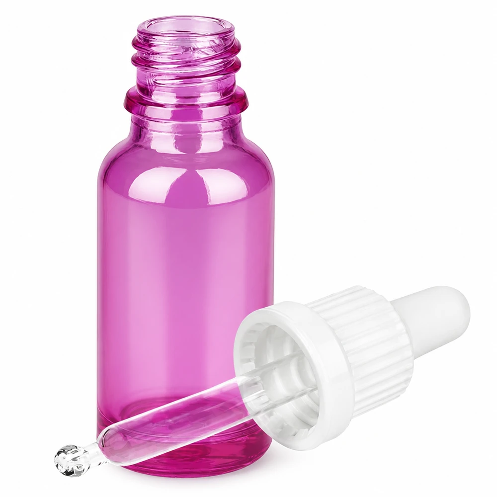 20ml Pipettenflasche weiss Originalität Schraubverschlusserschluss PurpleLine UT18/20 Hochwertige 20ml Glasflasche mit Tropfer in elegantem Purple-Design