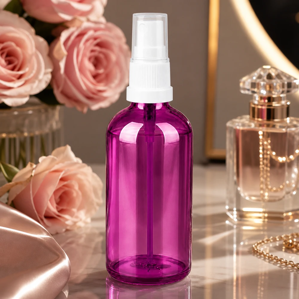 100ml Sprayflasche weiss/transparent Standard PurpleLine UT18/100 Hochwertige 100ml Flasche in Amethyst Optik perfekt für professionelle Beauty Anwendungen