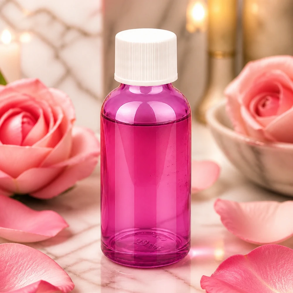 30ml Flasche 11mm Schraubverschluss weiss Standard PurpleLine UT18/30 30ml Flasche in trendigem Lila-Look mit praktischem weißen Verschluss für den täglichen Gebrauch