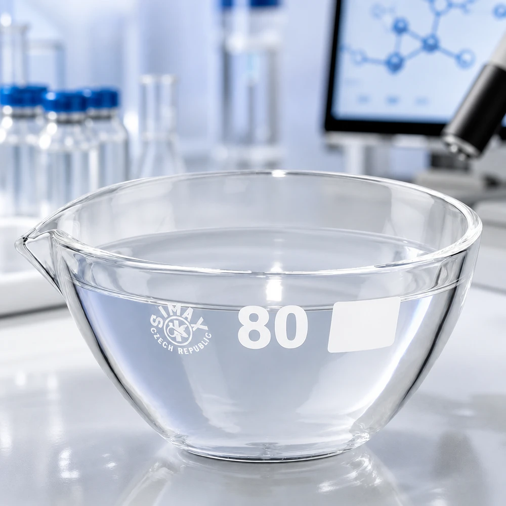 Vielseitige 90ml Borosilikat-Schale mit Ausguss für Destillation und Konzentration von Lösungen