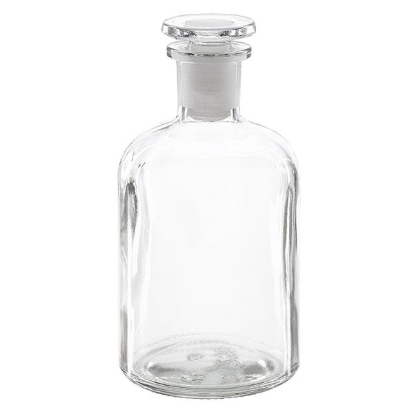 Rundschulterflasche 250ml klar Enghals Glasstopfen Rundschulterflasche 250ml klar Enghals Glasstopfen