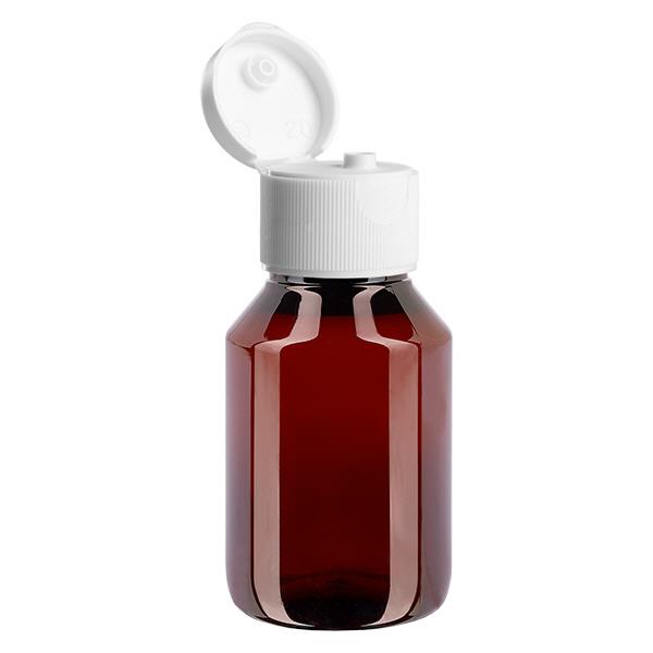 PET Flasche 50ml mit weißem KlappVerschluss