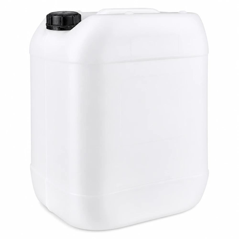 Kanister 20 Liter mit Schraubverschluss Originalitätsverschluss Lebensmittelechter HDPE Kanister 20L in Weiß mit auslaufsicherem Schraubdeckel