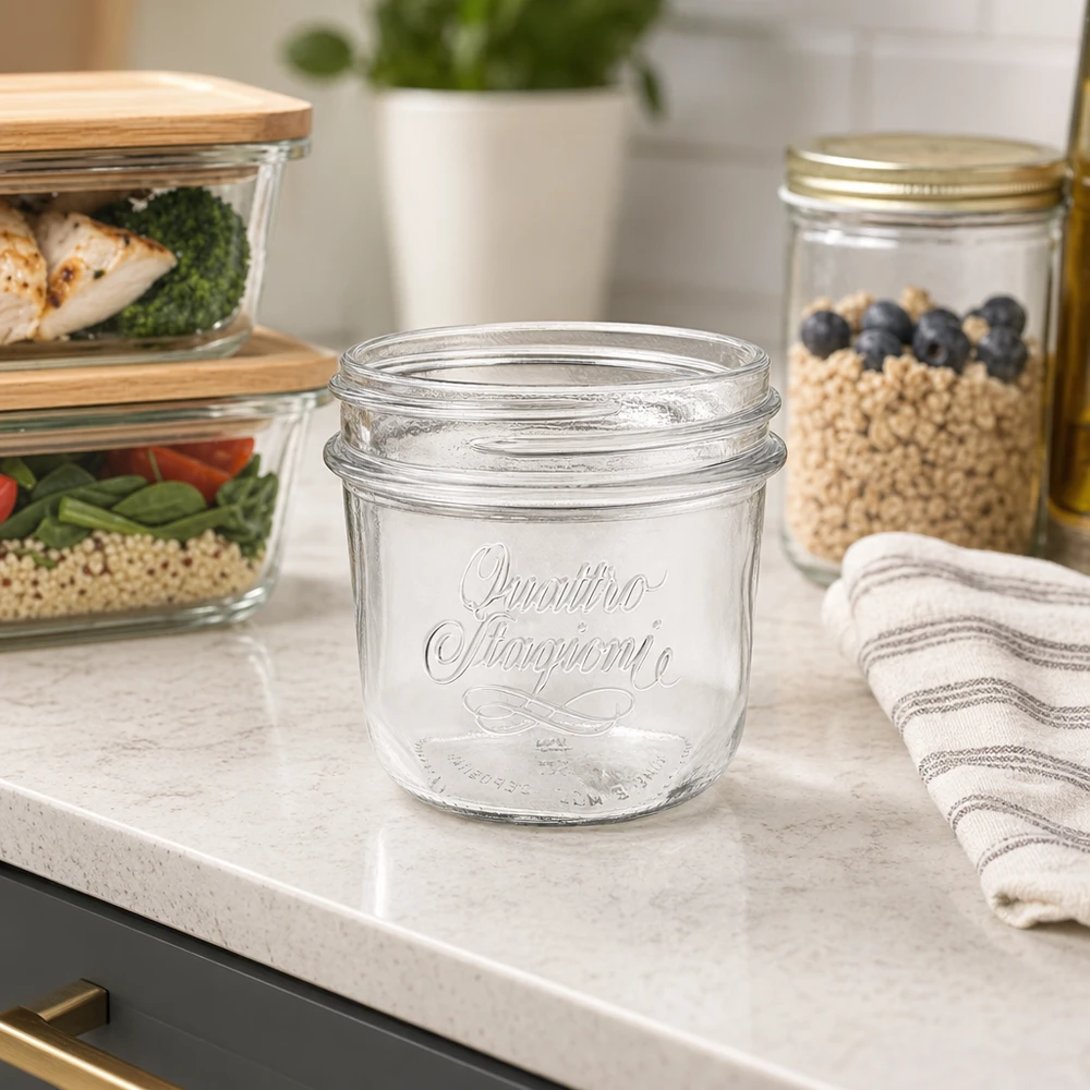 Elegantes 200ml Quattro Stagioni Schmuckglas mit italienischem Design für stilvolle Küchenaufbewahrung und Dekoration