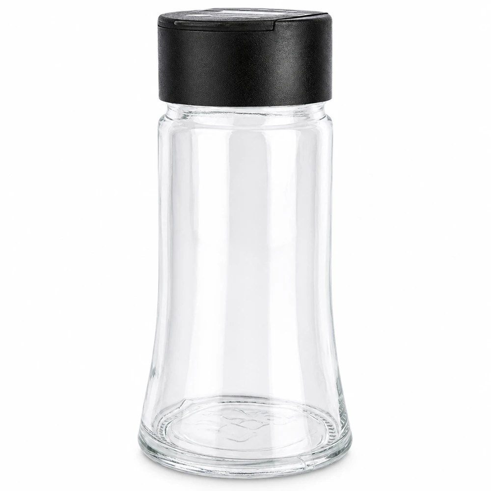 Salz-/Gewürzglas 95ml mit Doppelstreuer schwarz Salz-/Gewürzglas 95ml mit Doppelstreuer schwarz