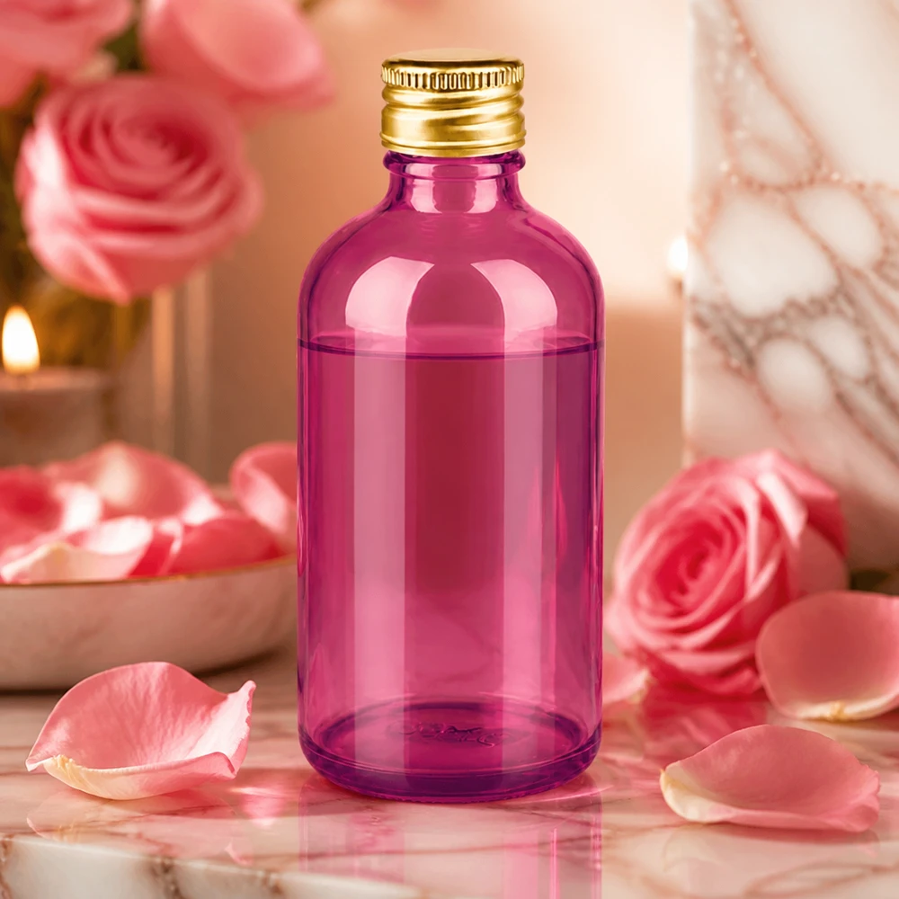 100ml Flasche 11mm Schraubverschluss Alu-Gold Standard PurpleLine. UT18/100 Premium 100ml Flasche in Purple-Glas mit Standard-Verschluss für professionelle Anwendungen