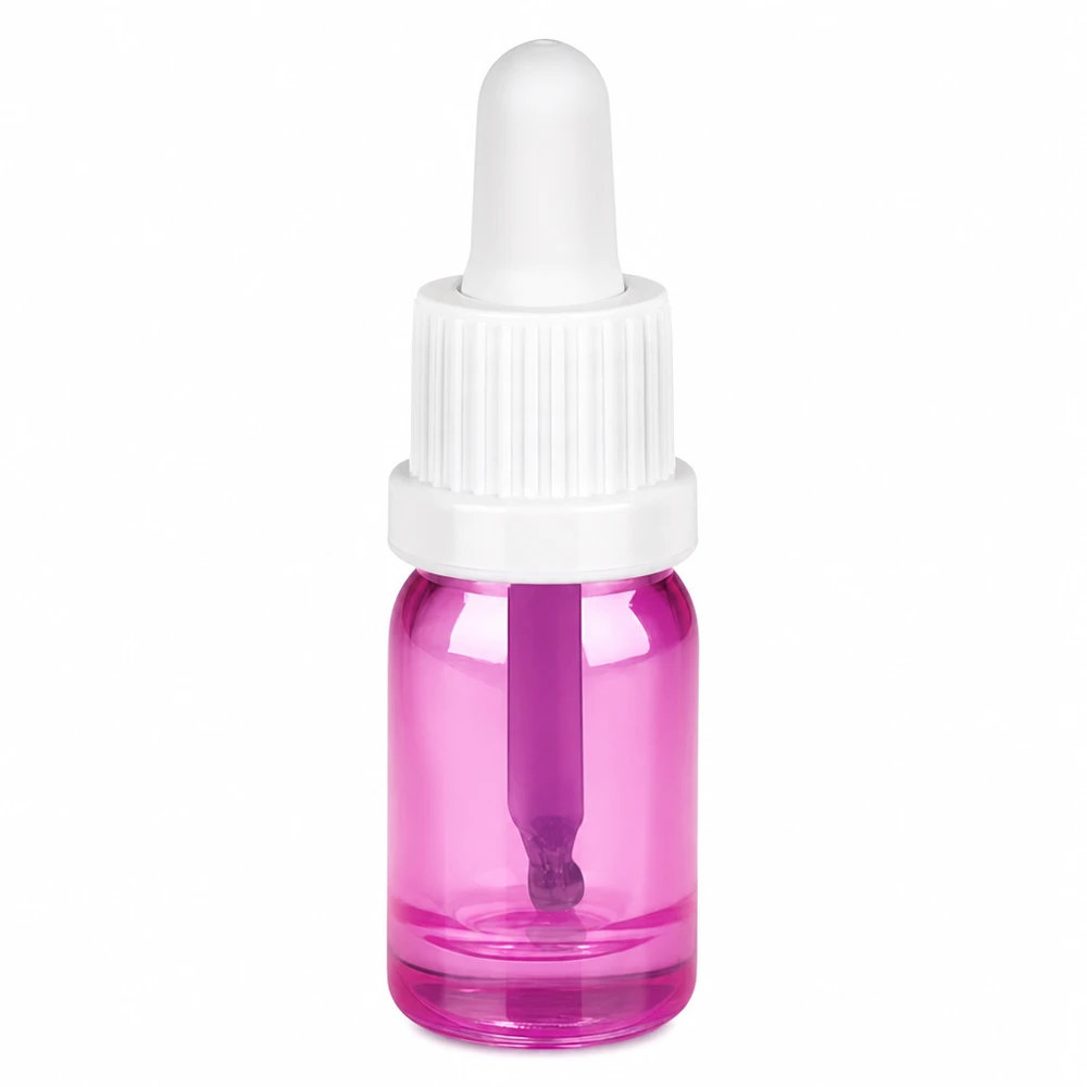 5ml Pipettenflasche weiss Originalität Schraubverschlusserschluss PurpleLine UT18/5 Kompakte 5ml Tropfflasche in lila Glas mit ergonomischer weisser Pipette