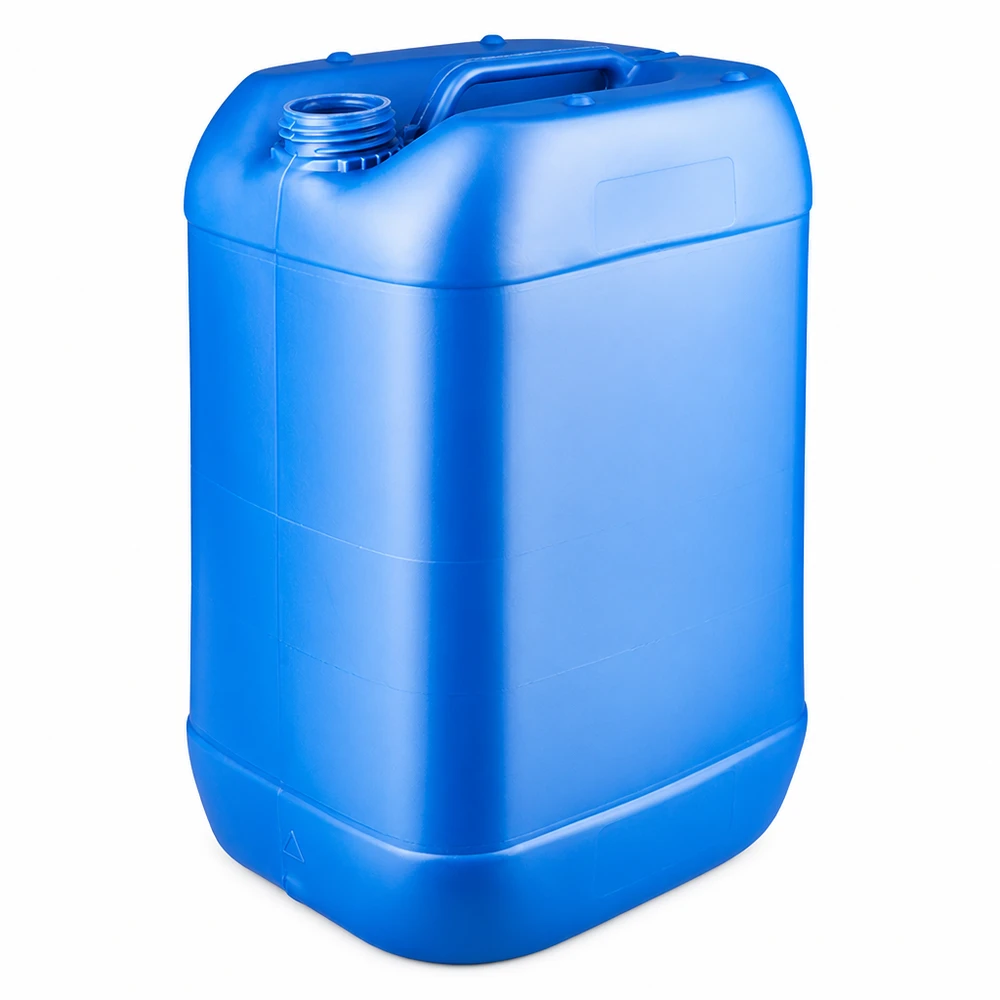 Kanister 25 Liter blau ohne Verschluss Rechteckiger HDPE Kanister 25L blau mit Tragegriff und Schraubgewinde ohne Deckel
