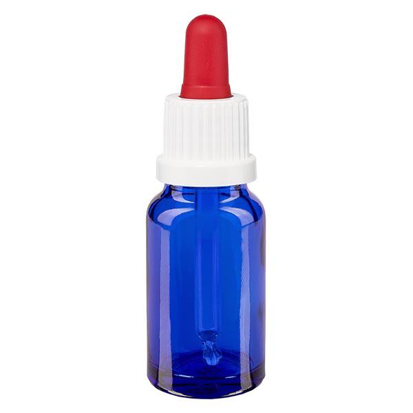 Apothekenflasche blau 10ml Pipette weiß/rot Originalitätsverschluss Apothekenflasche blau 10ml Pipette weiß/rot Originalitätsverschluss