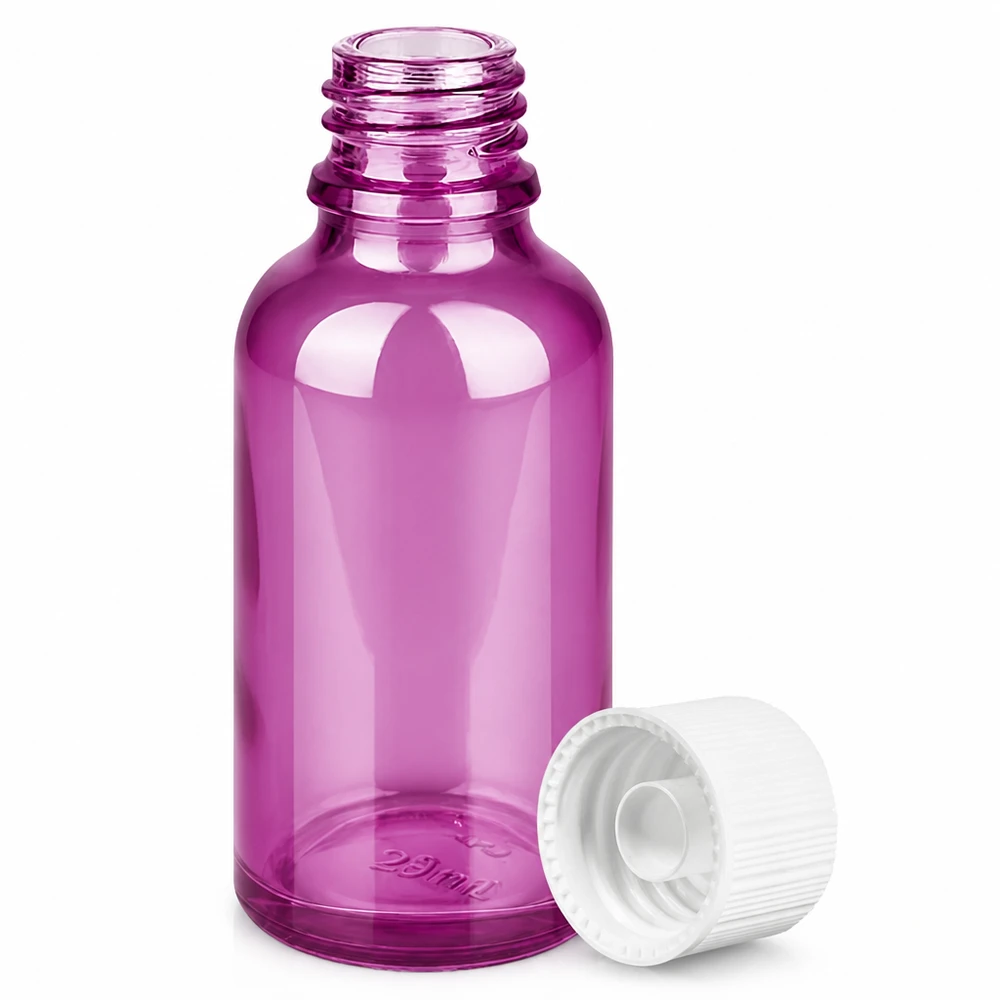 30ml Flasche 11mm Schraubverschluss weiss Standard PurpleLine UT18/30 Kompakte 30ml Flasche in Violett mit dichtem Verschluss für mobile Anwendungen