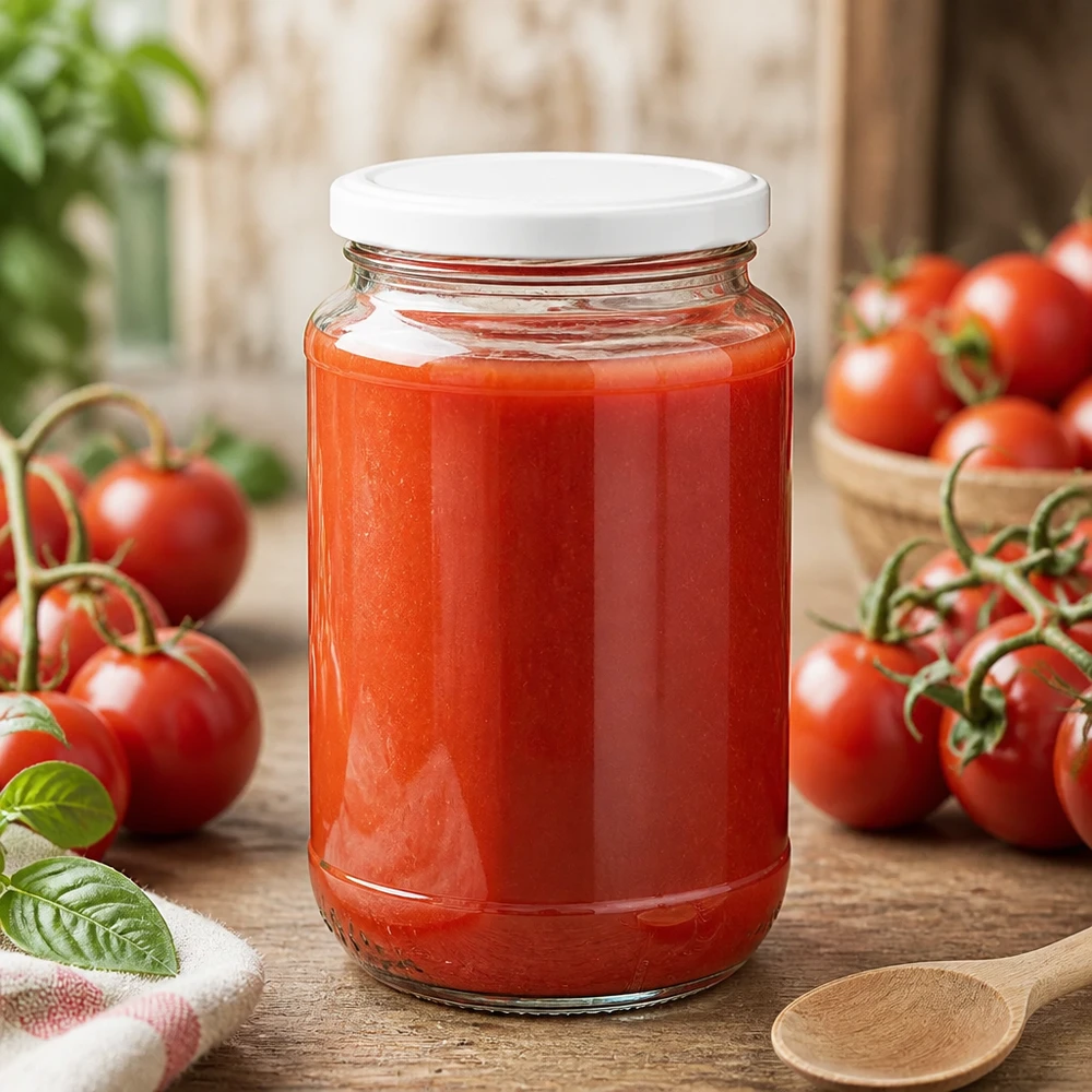 320ml Rundglas + BasicSeal weiß UNiTWIST UNiTWIST 320ml Einmachglas mit BasicSeal zum Einkochen von Tomatensoße und Passata