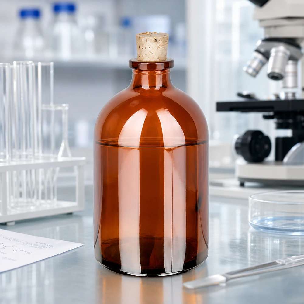 Vorratsflasche 100ml Braunglas mit Korkstopfen für Chemikalien Öle und Tinkturen