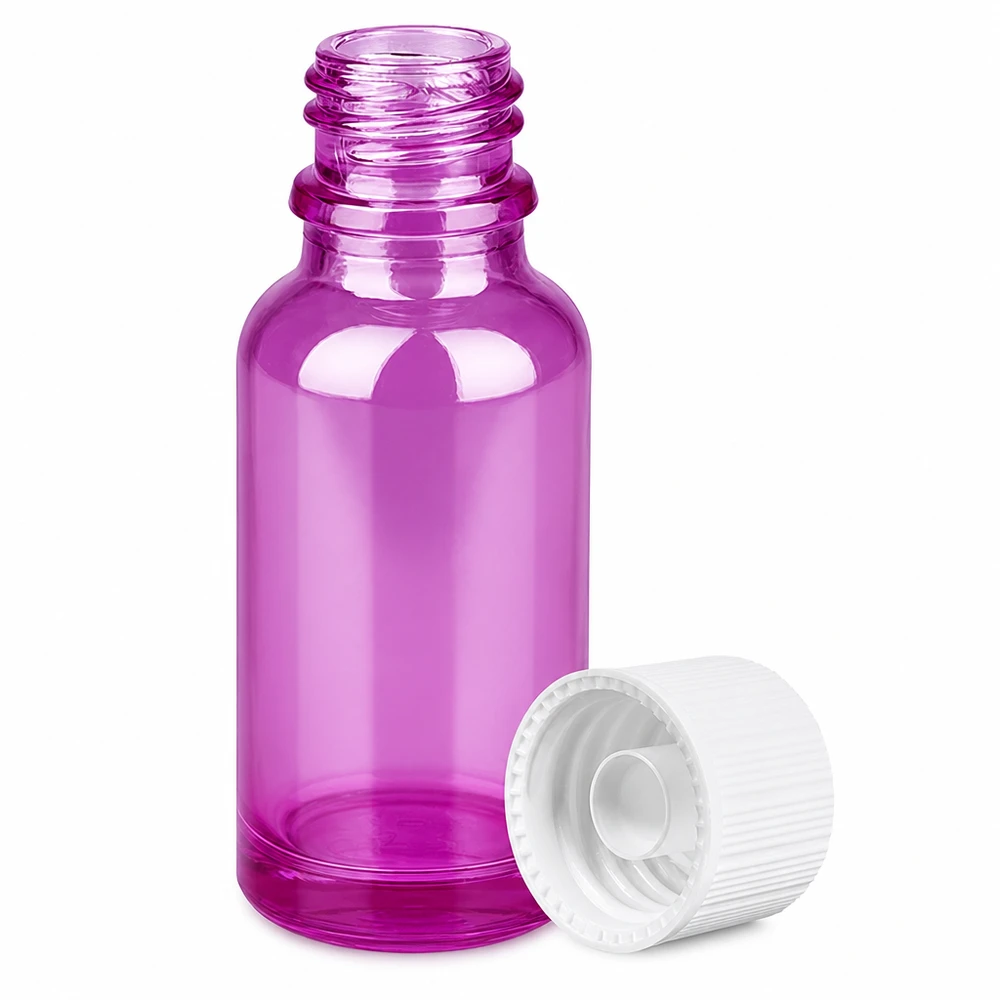 20ml Flasche 11mm Schraubverschluss weiss Standard PurpleLine UT18/20 Handliche 20ml Flasche in Purple mit STD Schraubverschluss weiss für Reisegrössen