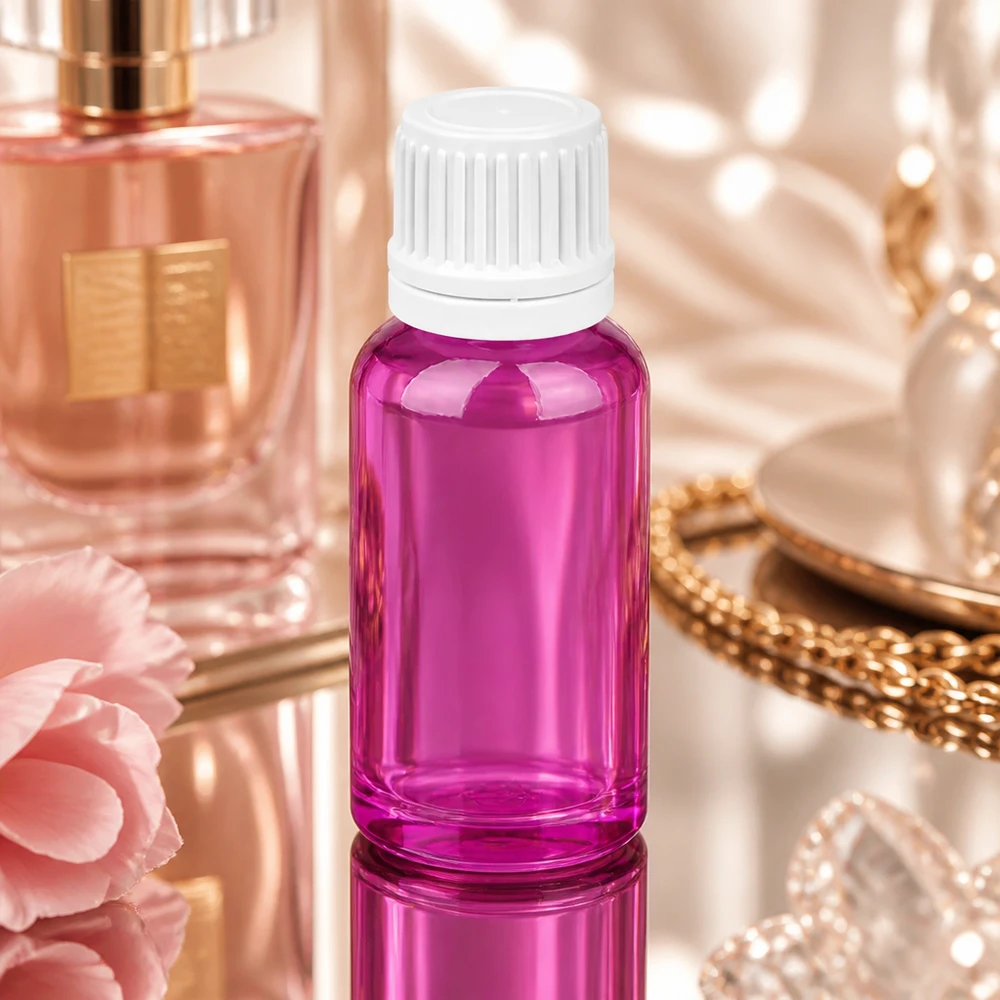 20ml Tropfflasche 0.7mm weiss Originalität Schraubverschlusserschluss PurpleLine UT18/20 Violette Tropfflasche 20ml mit kindersicherem weissem Verschluss für sichere Aufbewahrung