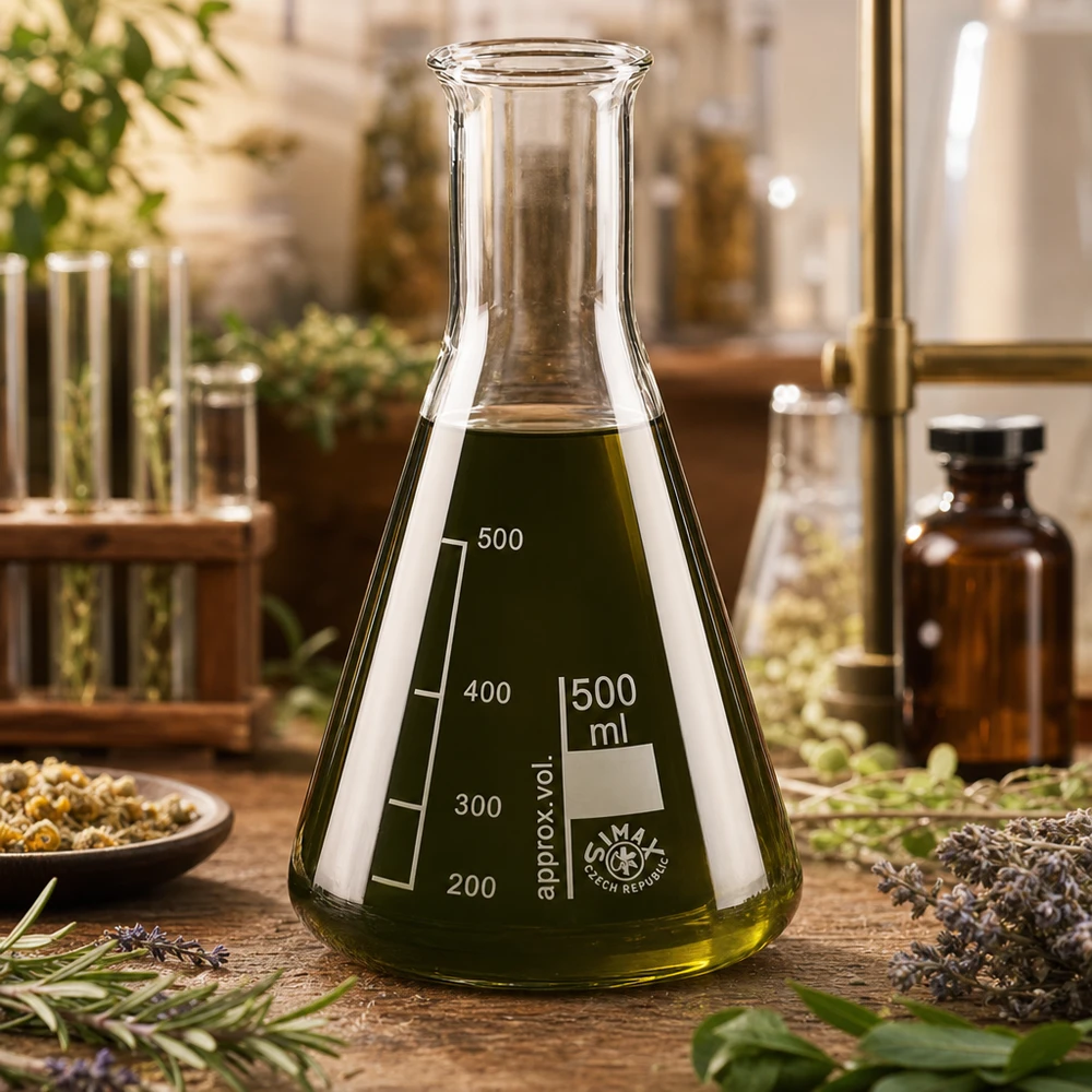 500ml Messkolben mit Enghals für präzise Volumenmessung in der Naturstoffchemie