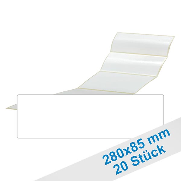 20er Pack Etiketten 85 x 280mm zum Beschriften 20er Pack Etiketten 85 x 280mm zum Beschriften