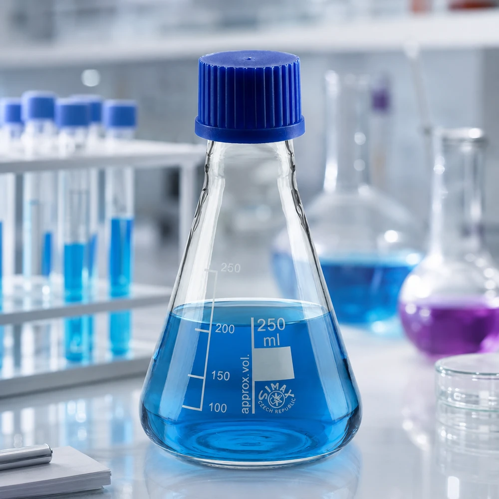 250ml Erlenmeyerkolben mit Milliliter-Skala - präzises Laborglas für chemische Experimente