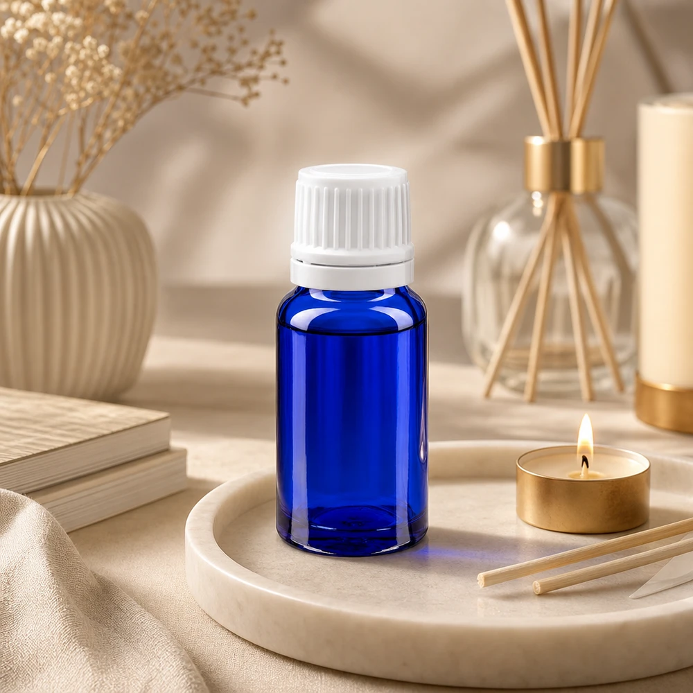 Apothekenflasche blau 10ml Tropfverschluss 1.2mm weiß Originalitätsverschluss 10ml Apothekerflasche aus kobaltblauem Glas mit kindersicherem Originalitätsverschluss