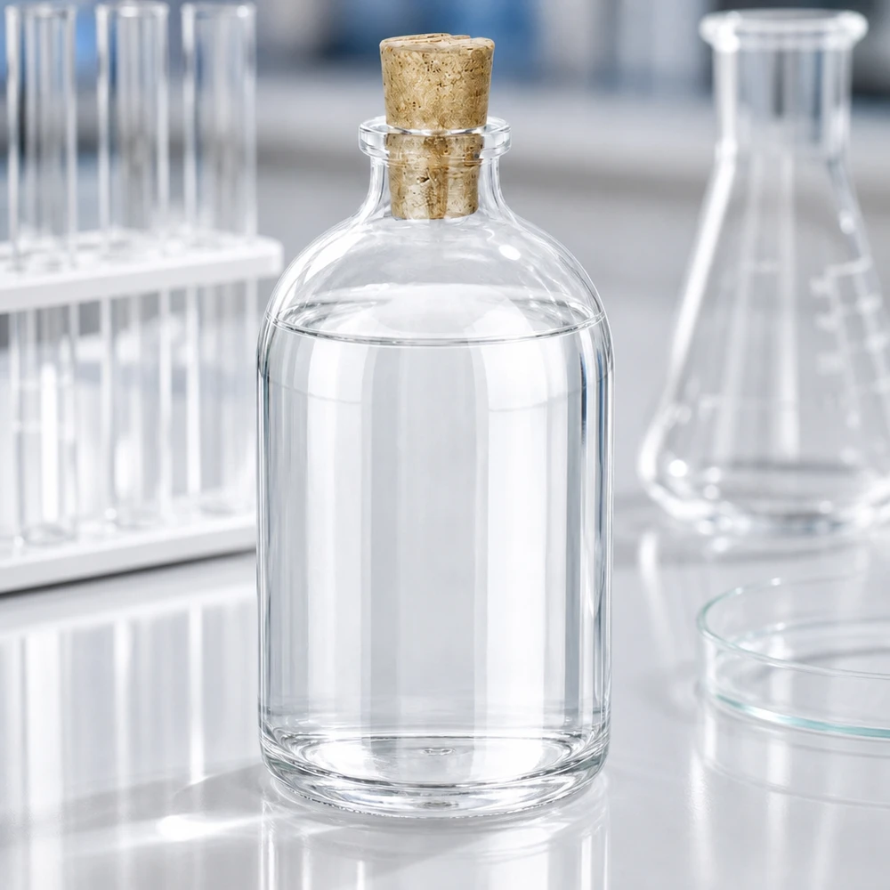 Klarglasflasche 100ml mit Korkstopfen 11/14mm für Laborumgebung