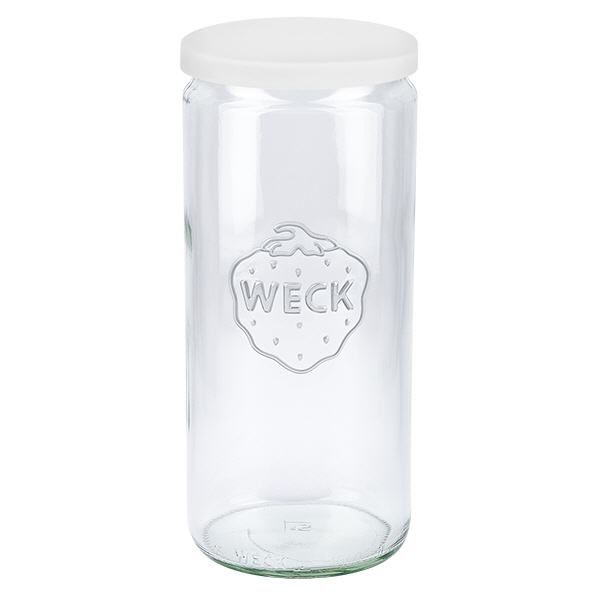 1040ml Zylinderglas WECK mit Silikondeckel weiß