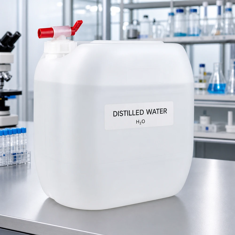 Kanister 30 Liter mit Auslaufhahn Großer weißer Laborkanister 30L mit praktischem Auslaufhahn für destilliertes Wasser H2O
