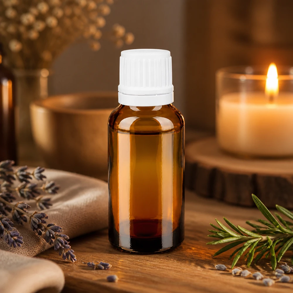 Apothekenflasche braun 20ml Schraubverschluss weiß Originalitätsverschluss UV-schützendes 20ml Apothekerglas braun mit weißem OV-Verschluss für Heilkräuteressenzen